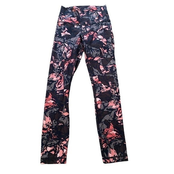Lululemon Wunder Under Pant (Hi-Rise) Legging in Paint Storm Black / Coral Sz 4 - Picture 4 of 11